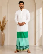 প্রিমিয়াম টু-পার্ট লুঙ্গি - ডিপ গ্রীন