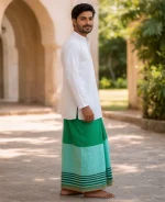 প্রিমিয়াম টু-পার্ট লুঙ্গি - ডিপ গ্রীন - Image 3