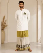 প্রিমিয়াম টু-পার্ট লুঙ্গি - জলপাই - Image 4