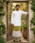প্রিমিয়াম টু-পার্ট লুঙ্গি - জলপাই - Image 2