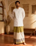 প্রিমিয়াম টু-পার্ট লুঙ্গি - জলপাই - Image 7