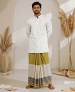 প্রিমিয়াম টু-পার্ট লুঙ্গি - জলপাই - Image 12