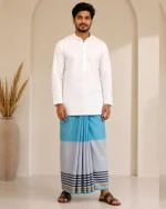 প্রিমিয়াম টু-পার্ট লুঙ্গি - আকাশী নীল